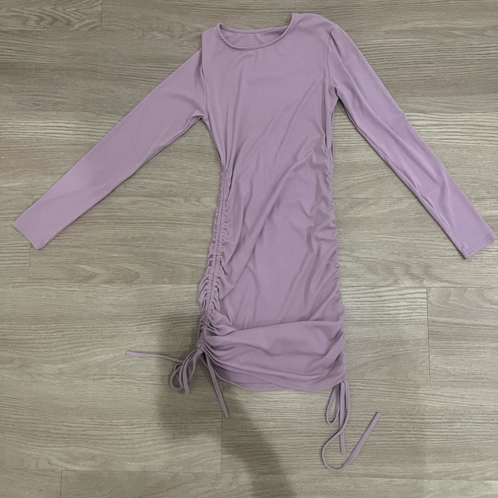 Pink/Purple Ripped Long sleeve Dress